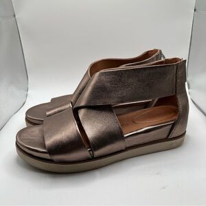 Bussola Peggy Potsdam Tumbled Metallic Pewter Strappy Sandal Women's EU39 US 8.5